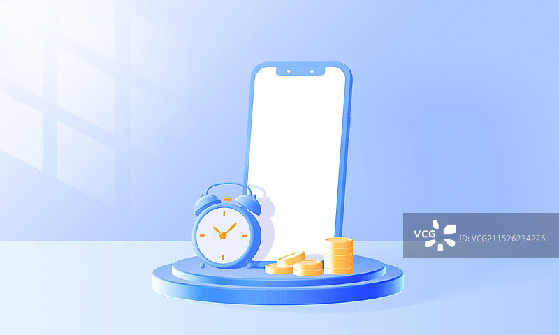 手机金融理财3D模型图片素材