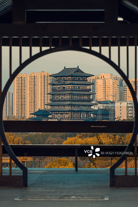 古今同框，郑州西流湖公园的秋天图片素材