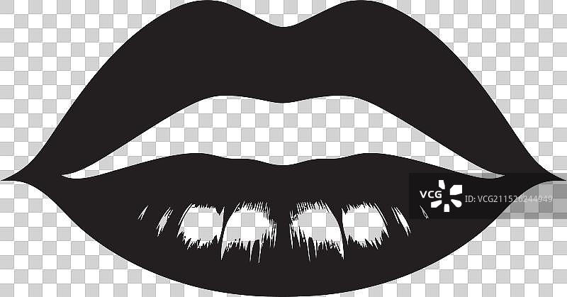 大胆笔触黑色嘴唇魅力图片素材