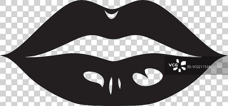 黑色嘴唇单色设计图片素材