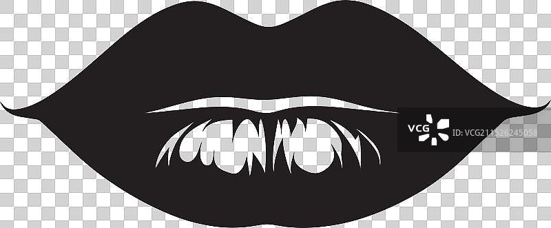 水墨风格黑色嘴唇时尚设计图片素材