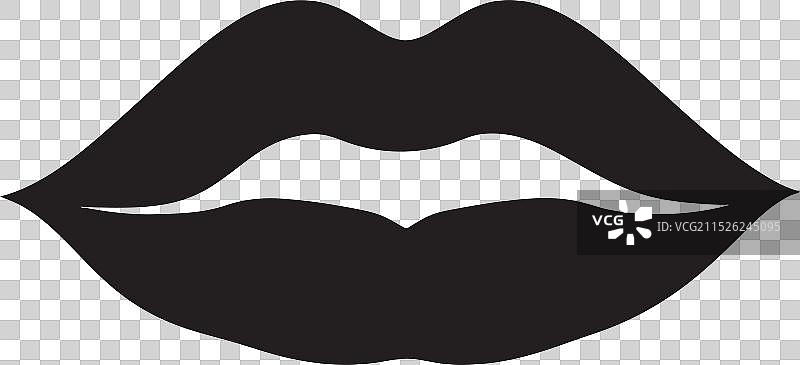 别致的黑色粗体美唇轮廓图片素材
