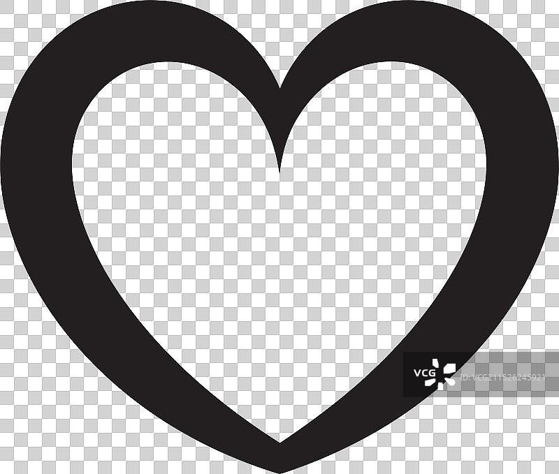 爱心笔触黑色V形剪影图片素材