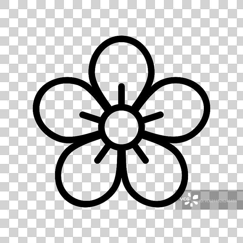 花瓣圆形花朵轮廓图标图片素材