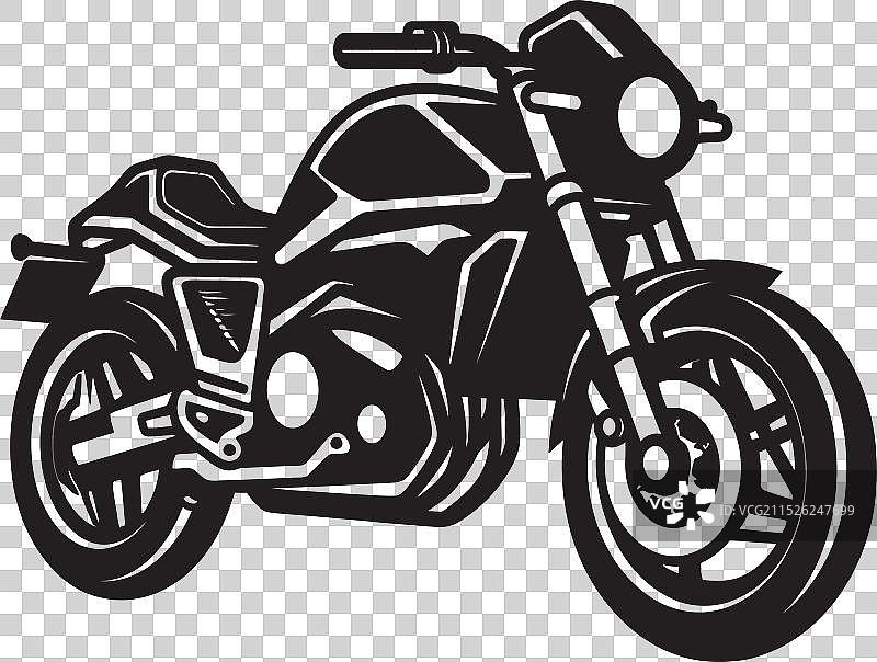 哈雷摩托车手阴影素描图片素材