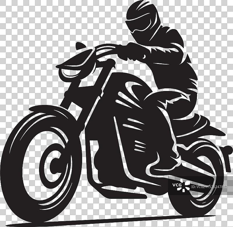 街头赛车摩托车轮廓艺术图片素材