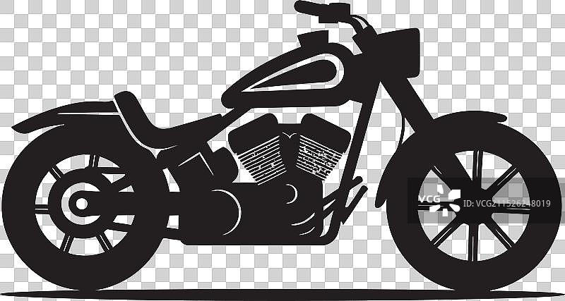 复古哈雷戴维森速写跑车图片素材