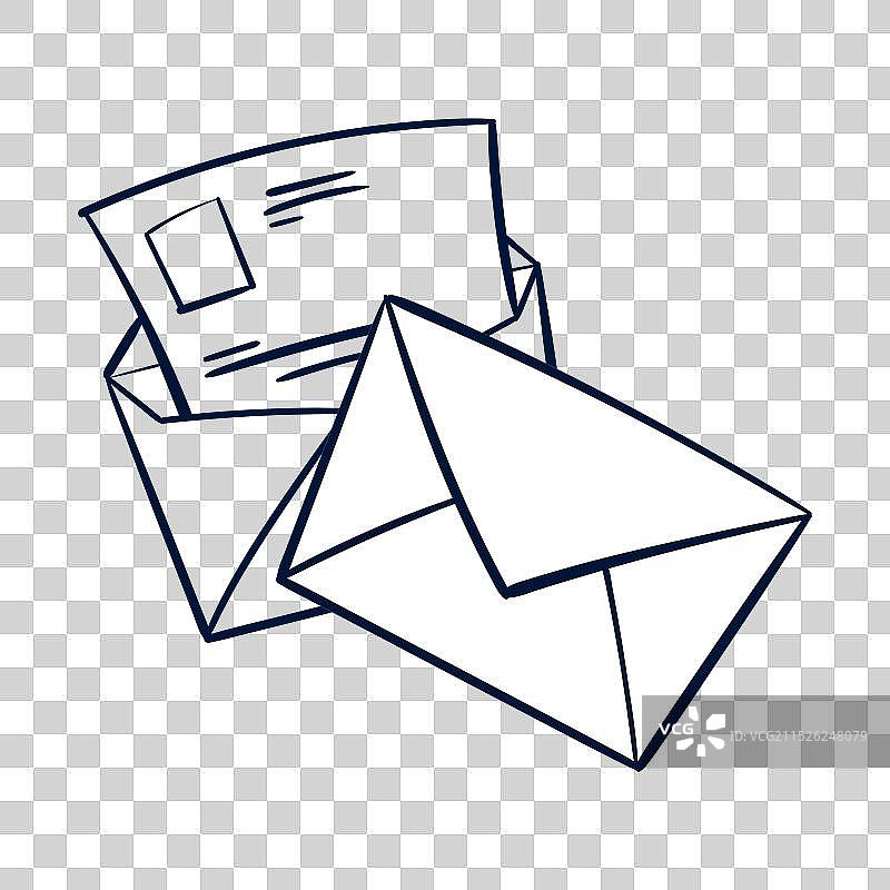 信封和信件图标邮件涂鸦线图片素材