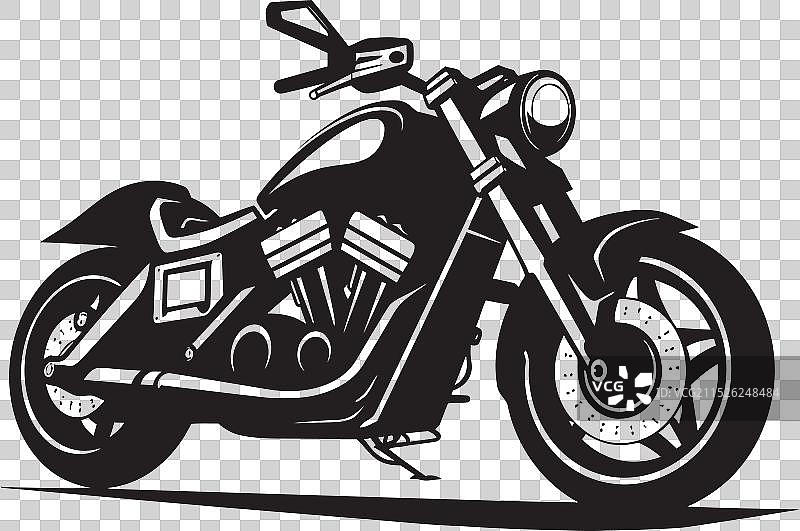 阴影笼罩的哈雷街头赛车手图片素材