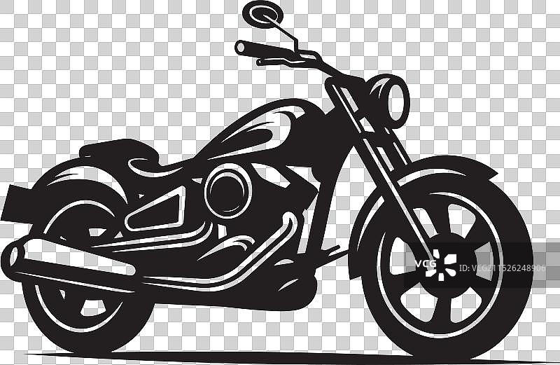 哈雷戴维森定制摩托车轮廓图片素材