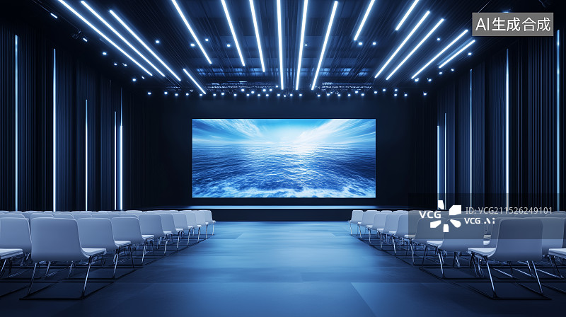 【AI数字艺术】会议中心室内场景图片素材