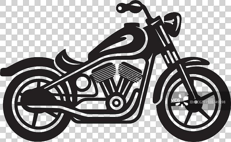 哈雷摩托车剪影图片素材