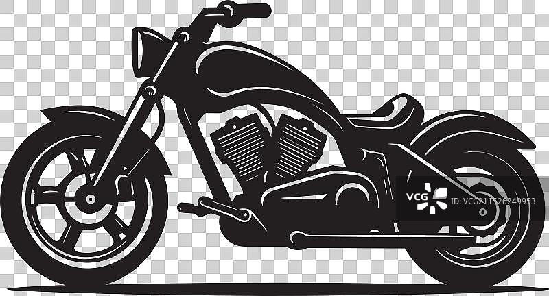 街头赛车定制摩托车素描图片素材