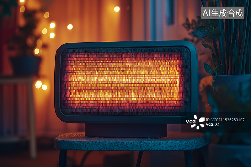 【AI数字艺术】冬天室内的电暖器图片素材