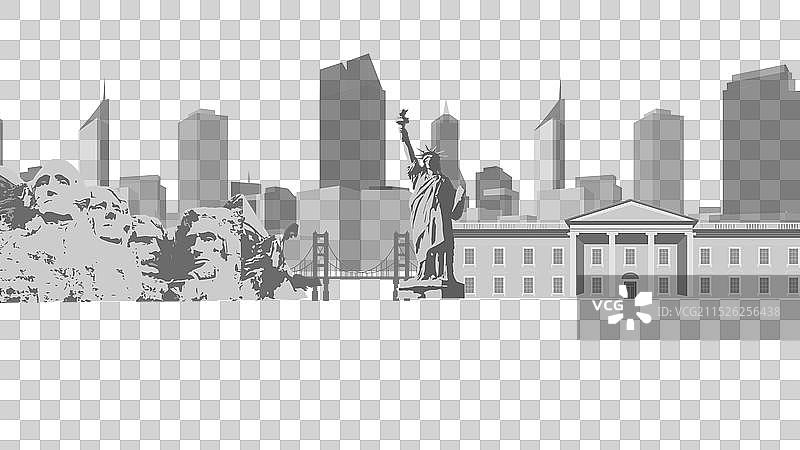 美国地标轮廓图片素材