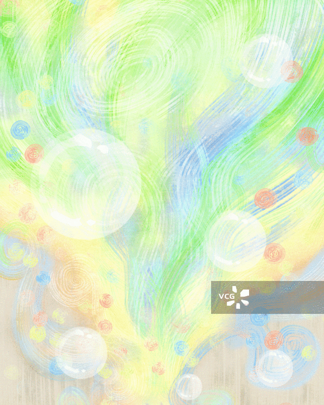 梦幻的彩色泡泡插画背景图片素材