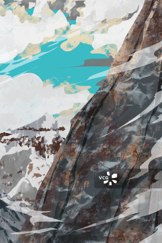 山崖崖壁插画背景图片素材