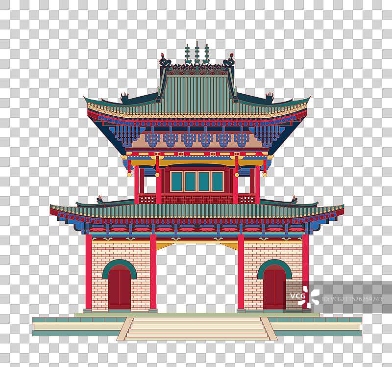 国风地标系列-青海省西宁市湟源县丹噶尔古城图片素材