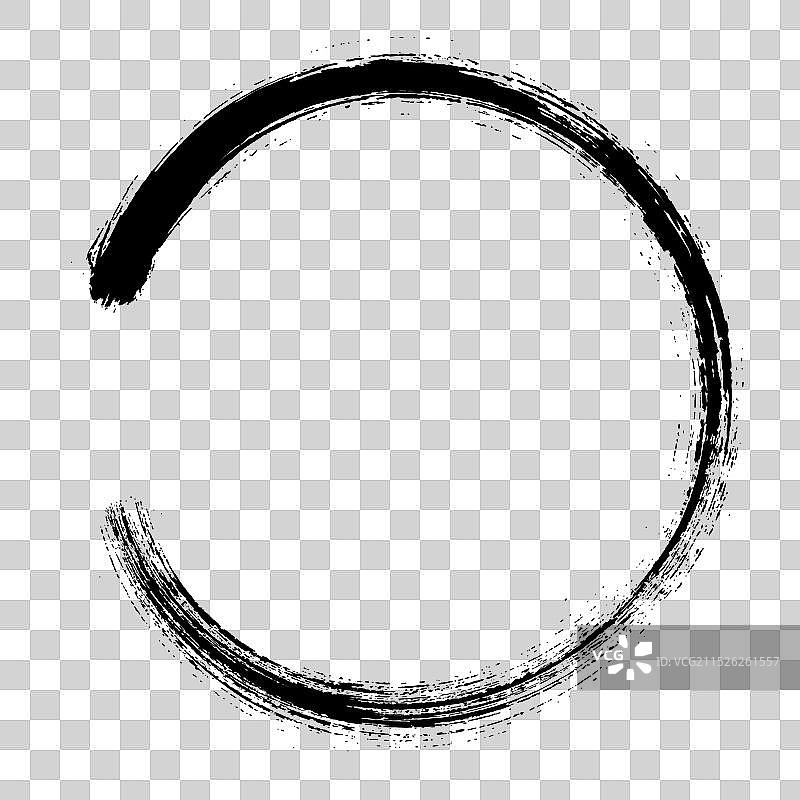 圆圈毛笔笔刷矢量素材图片素材