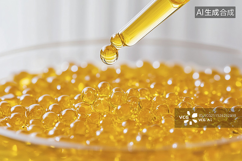【AI数字艺术】滴管滴出一粒鱼籽鱼肝油图片素材