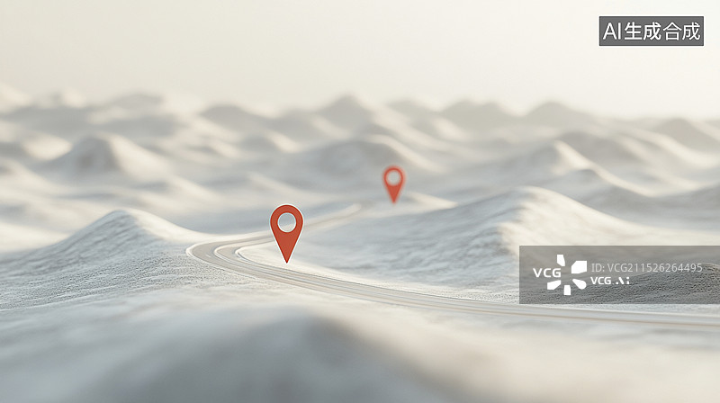 【AI数字艺术】三维定位导航系统图片素材