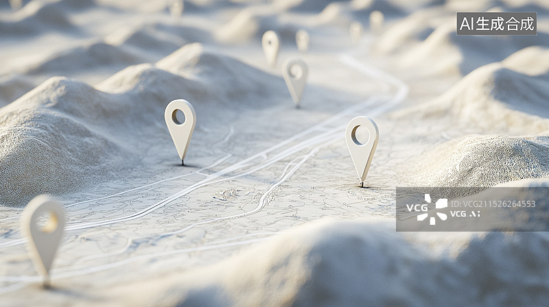 【AI数字艺术】三维定位导航系统图片素材