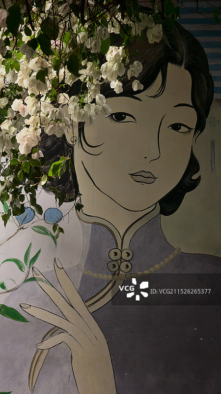 簪花仕女图图片素材