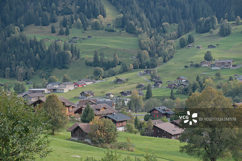 瑞士格林德瓦小镇图片素材