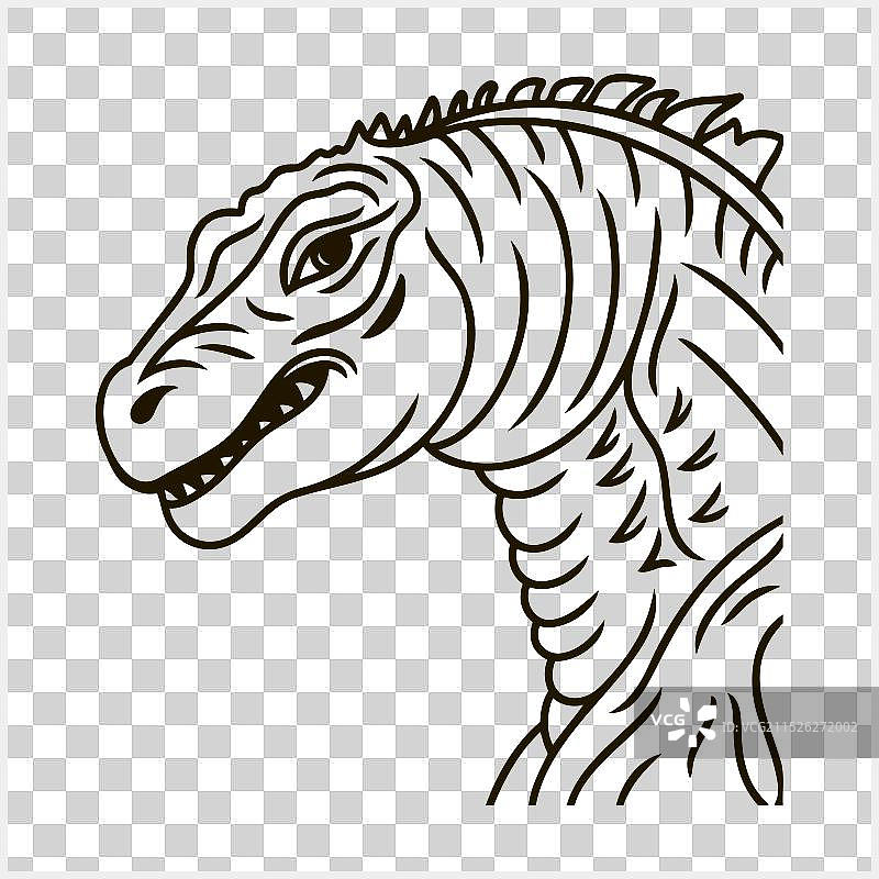 恐龙图标素描涂鸦轮廓图片素材