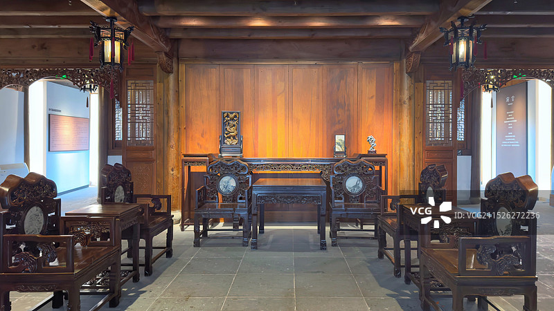 清末民初民居祠堂客厅图片素材