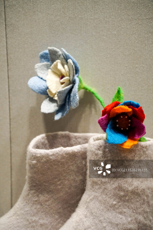 呼伦贝尔博物馆陈列设计非物质文化遗产展巴尔虎刺绣图片素材