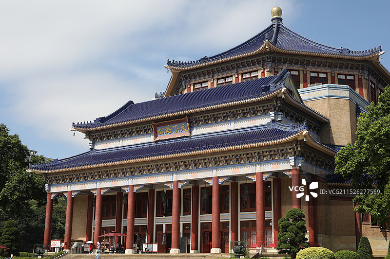 广州著名景点，4A级旅游景区，全国重点文物保护单位中山纪念堂图片素材