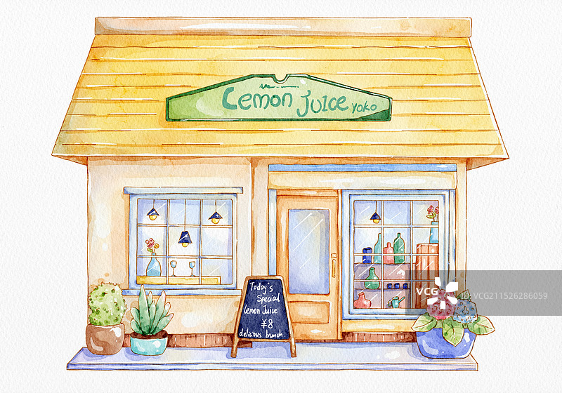 水彩建筑图片素材