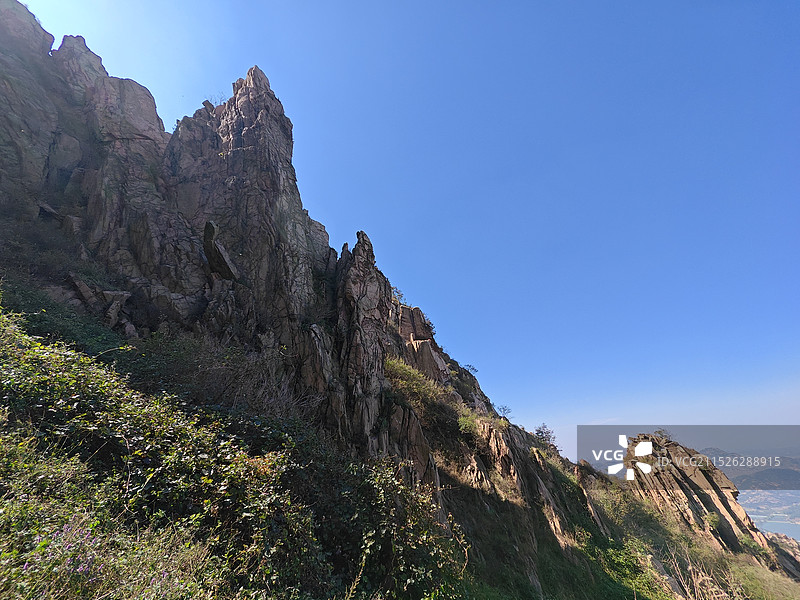 秋天寒露节气，日照市马亓山风景区，临沂天马岛风景区图片素材