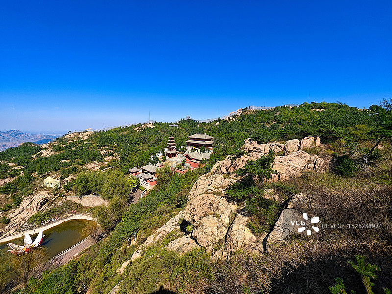 秋天寒露节气，临沂天马岛景区，甘露寺，棋盘阵图片素材
