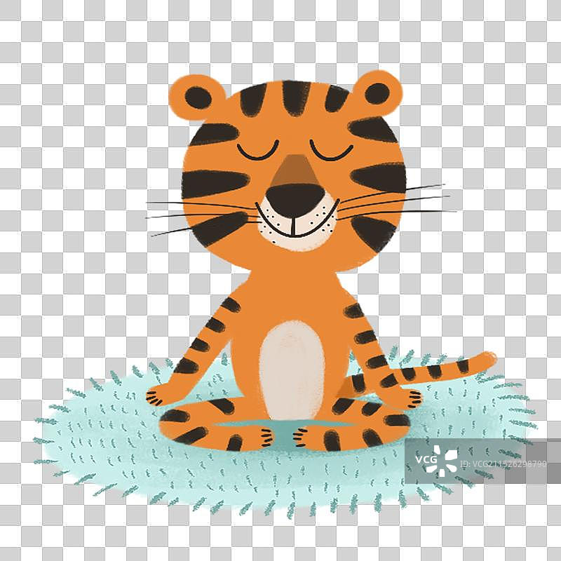 儿童插画——瑜伽虎图片素材