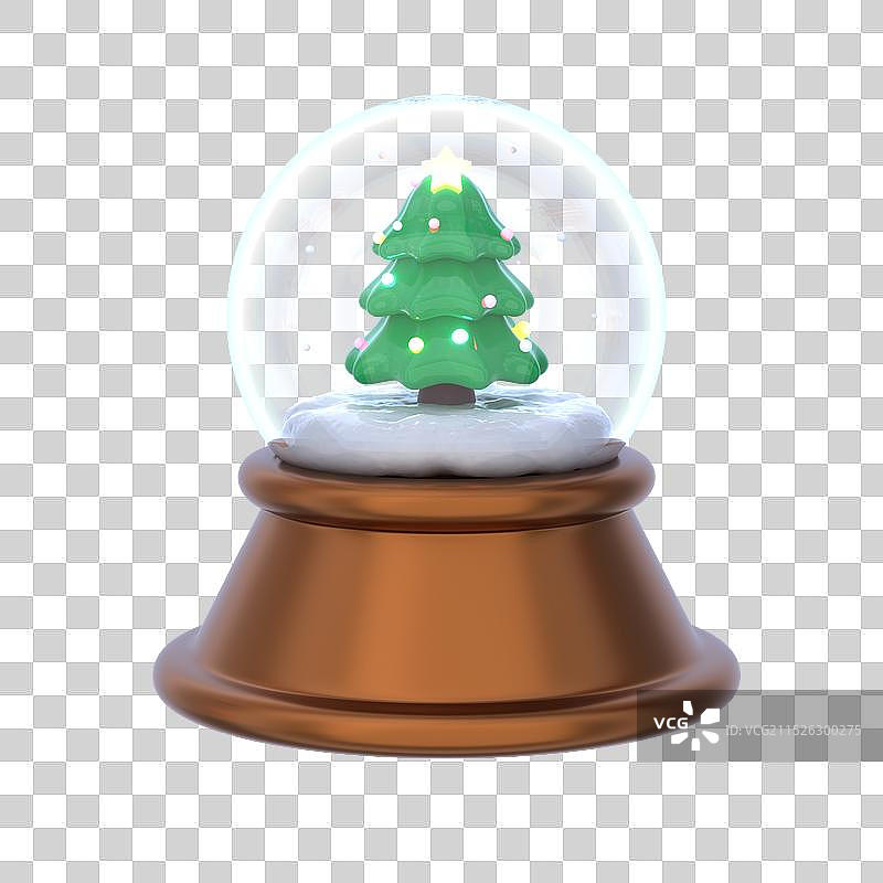 3D渲染卡通风格圣诞节摆件图片素材