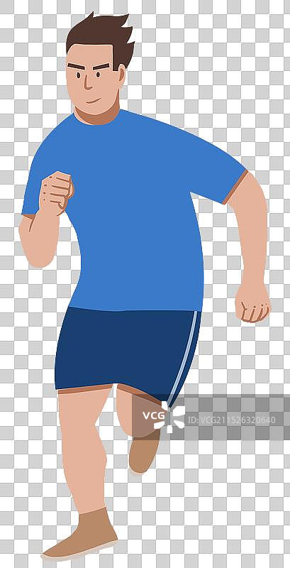 健康生活放松娱乐户外锻炼健身运动员跑步跳高跳远奔跑速度资讯卡通正面插画图片素材