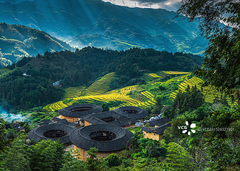 福建漳州田螺坑“四菜一汤”图片素材