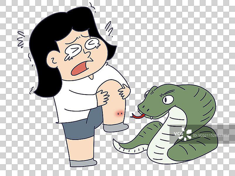 被蛇咬伤的女孩图片素材