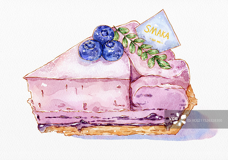 蓝莓蛋糕切件图片素材