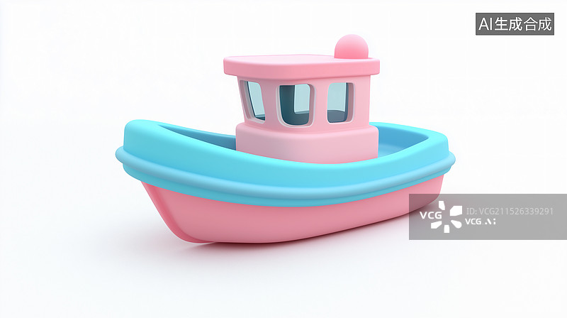 【AI数字艺术】3D游艇玩具图标图片素材