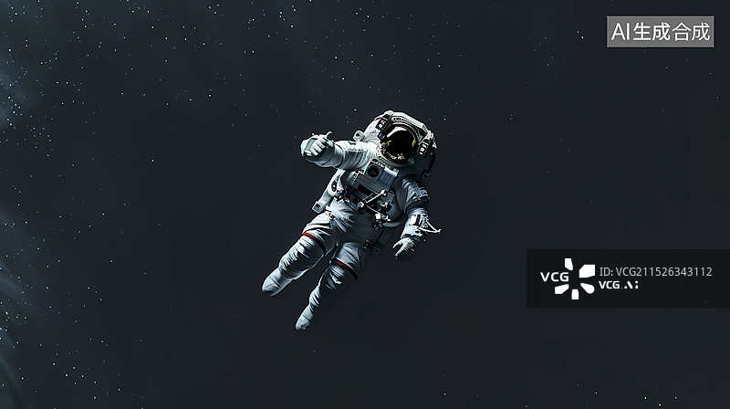 【AI数字艺术】数码科技太空中的宇航员海报背景图片素材