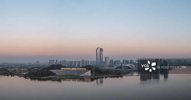 霞映阅海湾图片素材