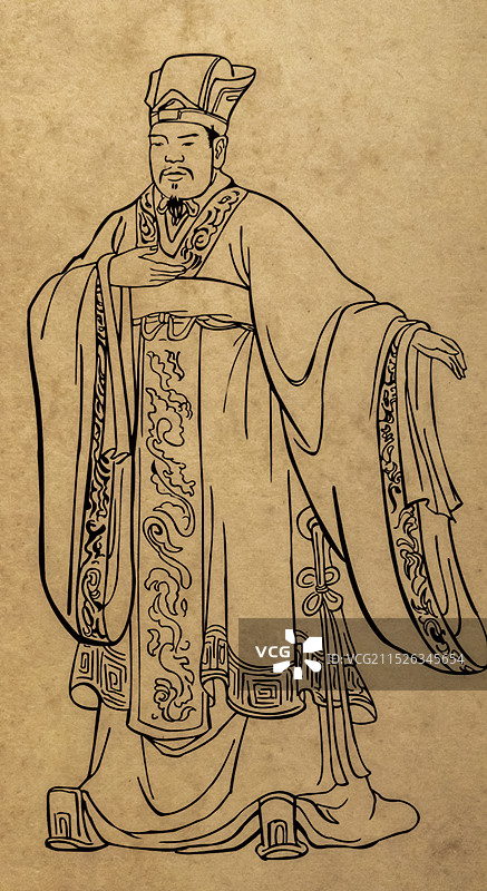 安徽省合肥市安徽名人馆：鲁肃，谋臣，字子敬，周瑜病卒继任大都督，治军有方，升汉昌太守、偏将军图片素材