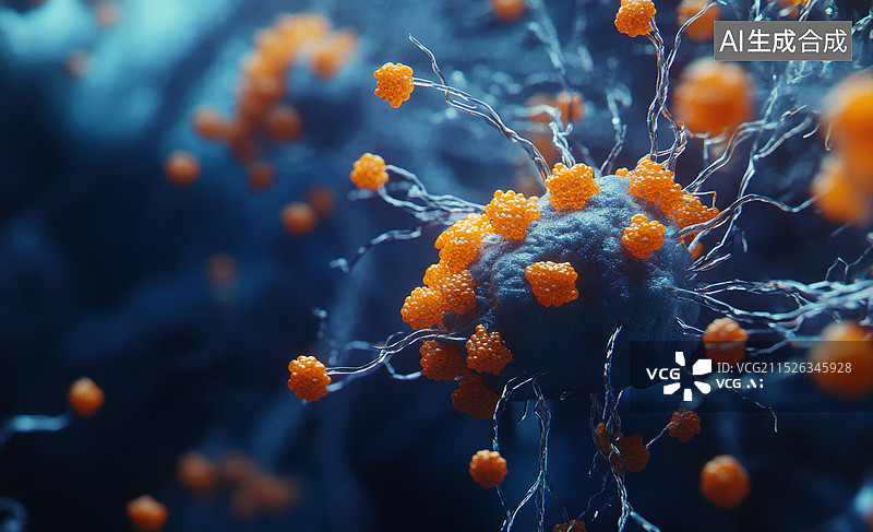 【AI数字艺术】一群色彩斑斓的浮游生物，在显微镜下呈现出迷人的图案和细节图片素材