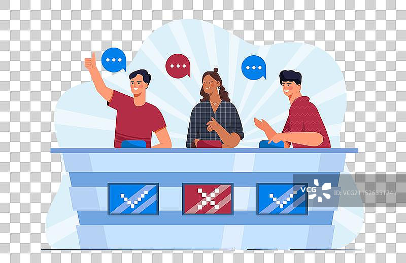 电视节目中的陪审团投票概念图片素材