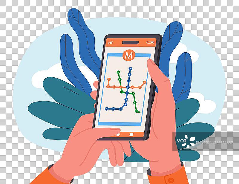 智能手机上的地铁地图图片素材