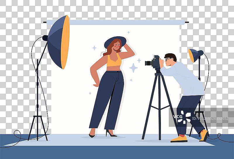 摄影概念：男子相机拍摄图片素材