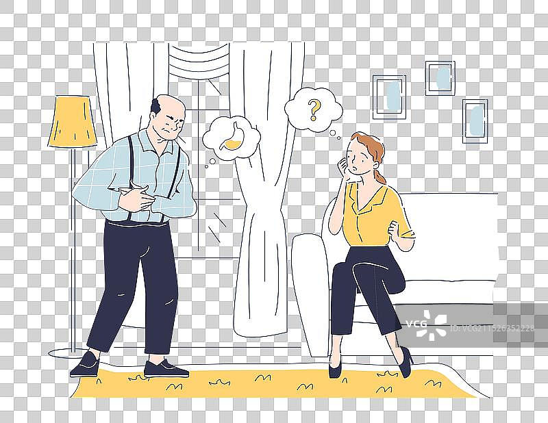 胃痛的老年男人图片素材